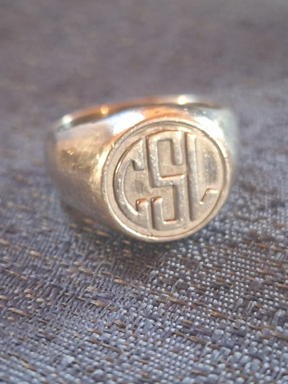 Monogram Signet Ring - Vintage Sterling Silver Men's Accessory